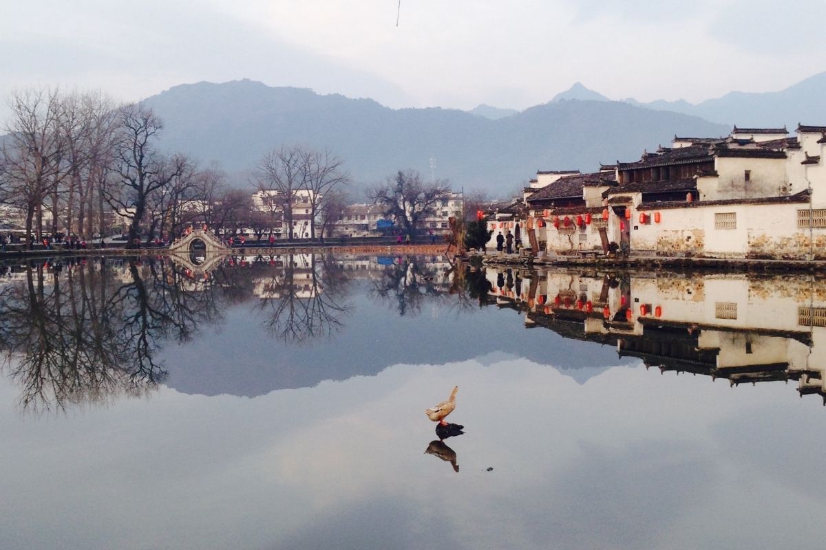宏村古村全景
